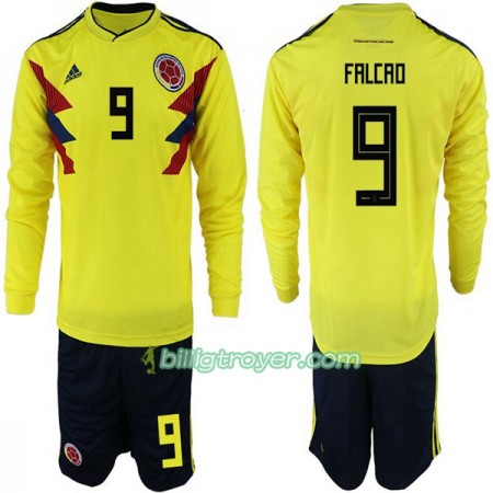 Billige Fotballdrakter Colombia Falcao 9 Barn VM 2018 Hjemmedraktsett Langermet